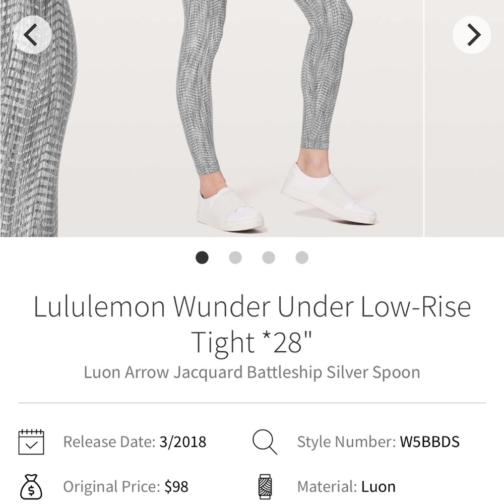 Lululemon Wunder Under low rise luon Gray Patterned Leggings - Picture 5 of 11